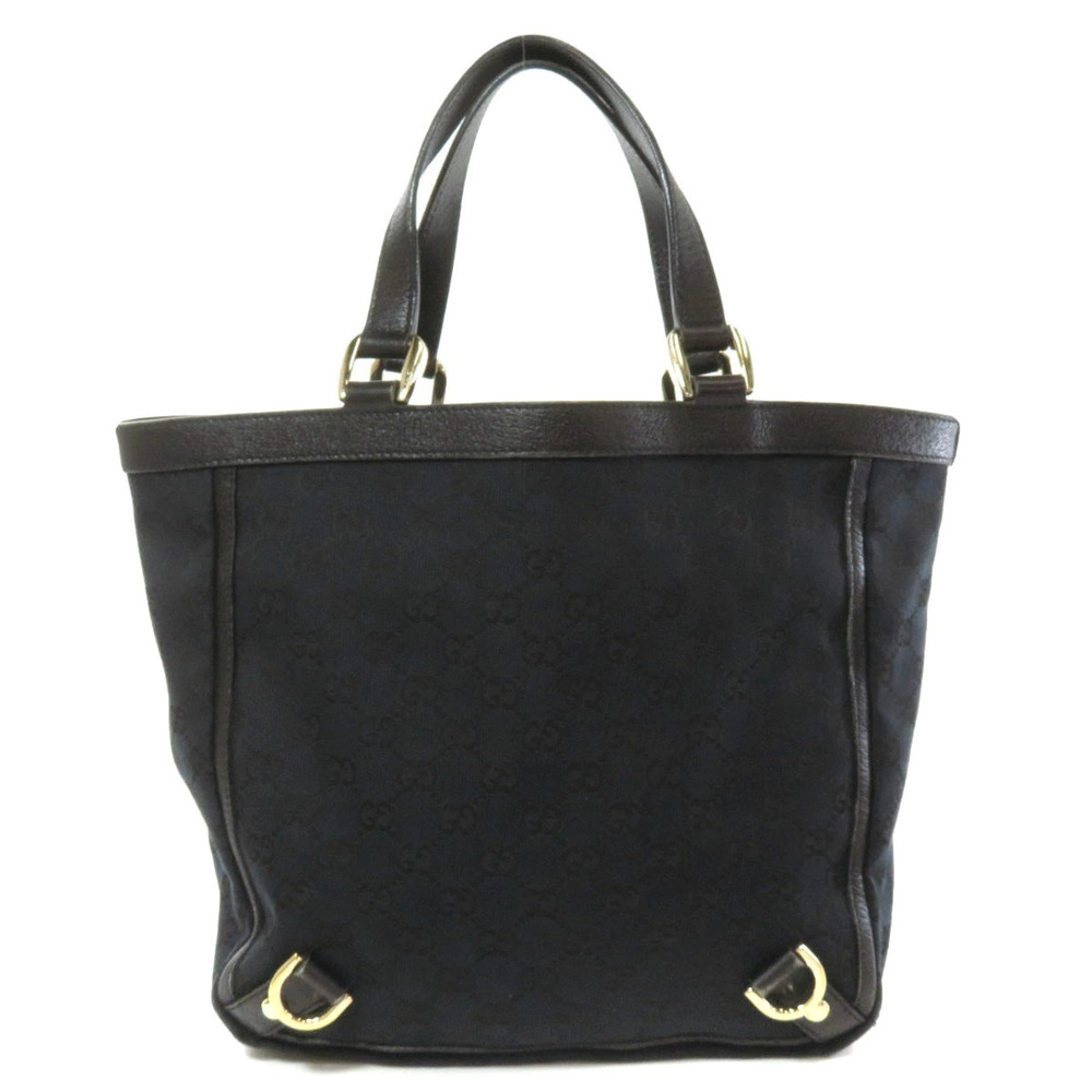 Gucci D Shoulder Canvas Tote Bag black Abbey GG ring